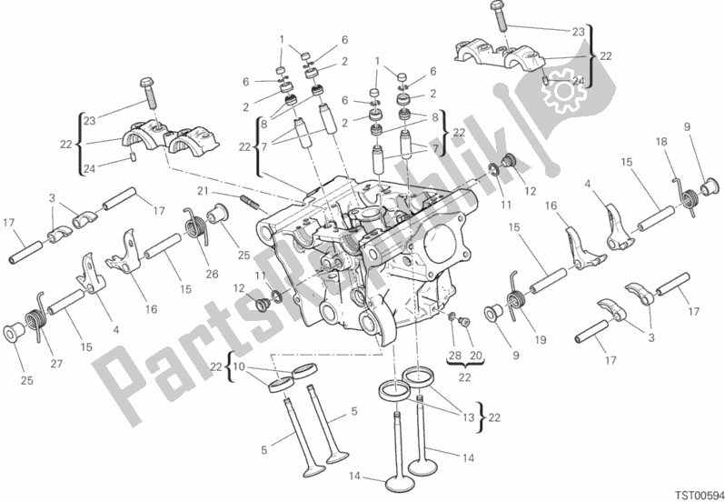 Todas las partes para Cabeza Vertical de Ducati Monster 821 Dark 2020